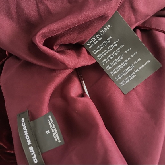 CLUB MONACO Tay Velvet Midi Wrap Dress Burgundy 2 ASO Meghan Markle - Picture 9 of 9